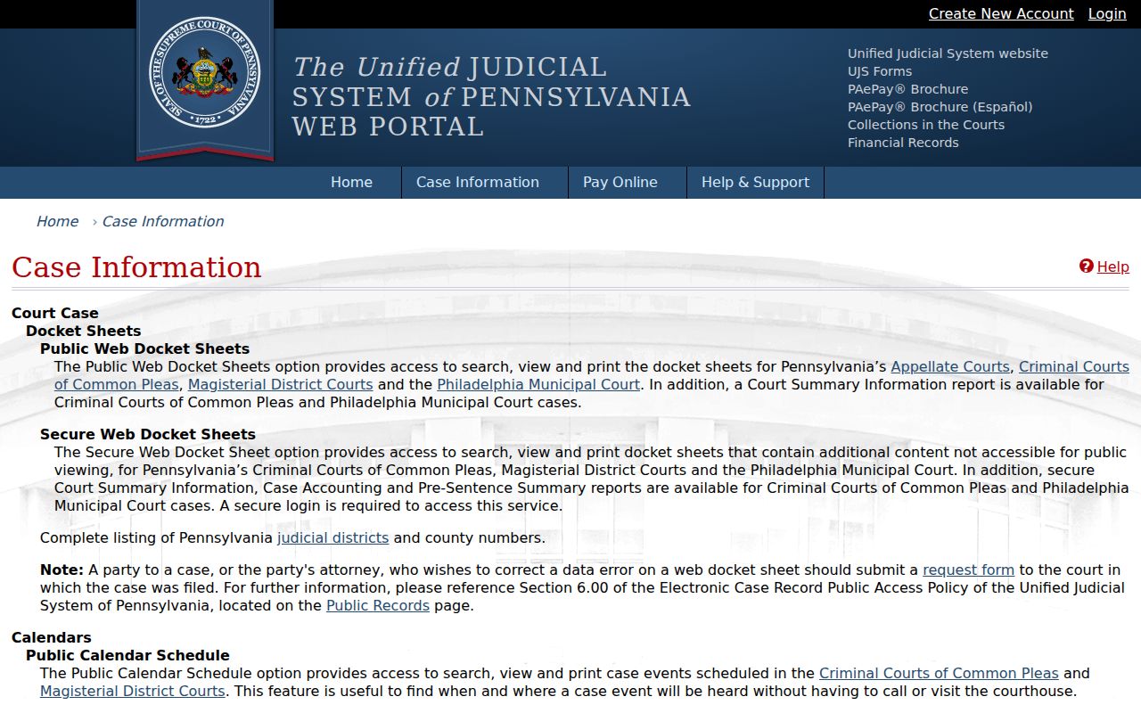 Bradford County criminal court public docket information